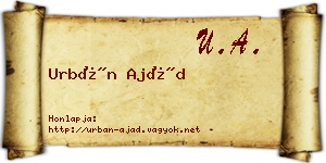 Urbán Ajád névjegykártya